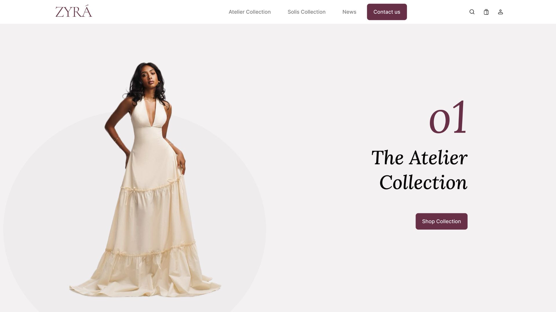 Zyra landing page motion preview